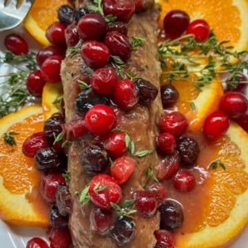 platter of slow cooker pork tenderloin