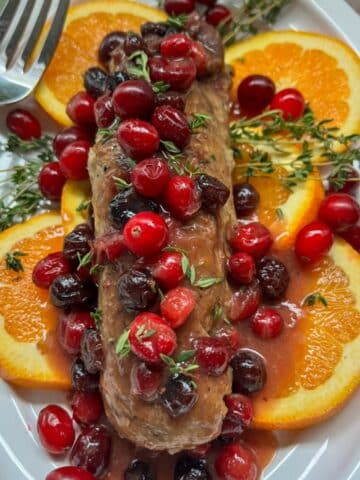 platter of slow cooker pork tenderloin