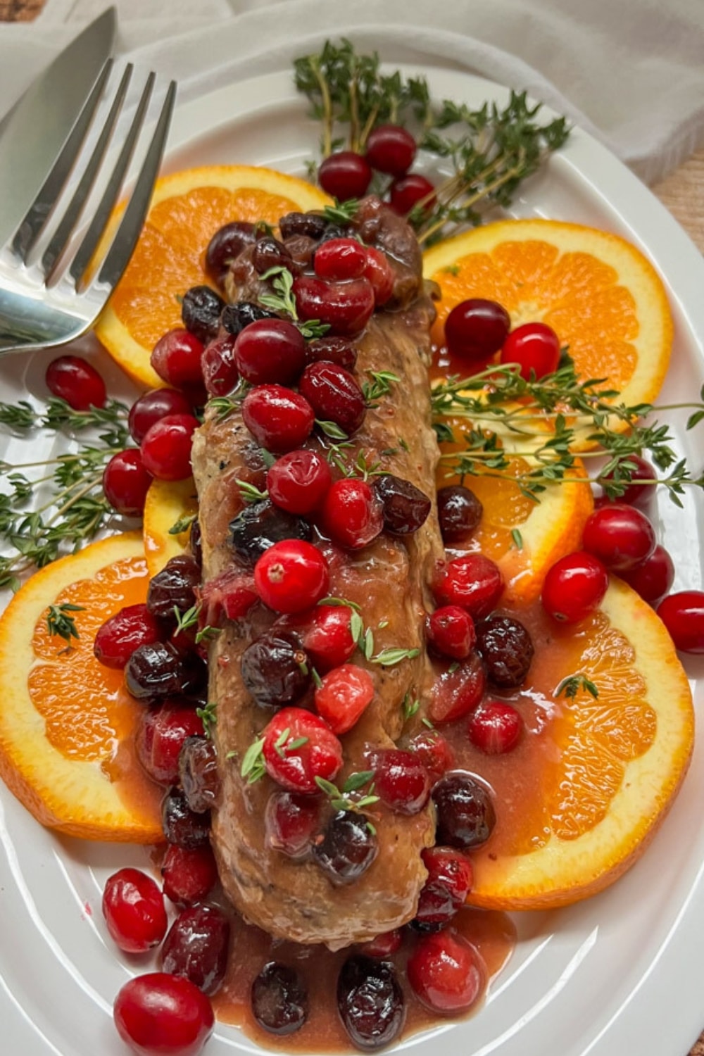 platter of slow cooker pork tenderloin