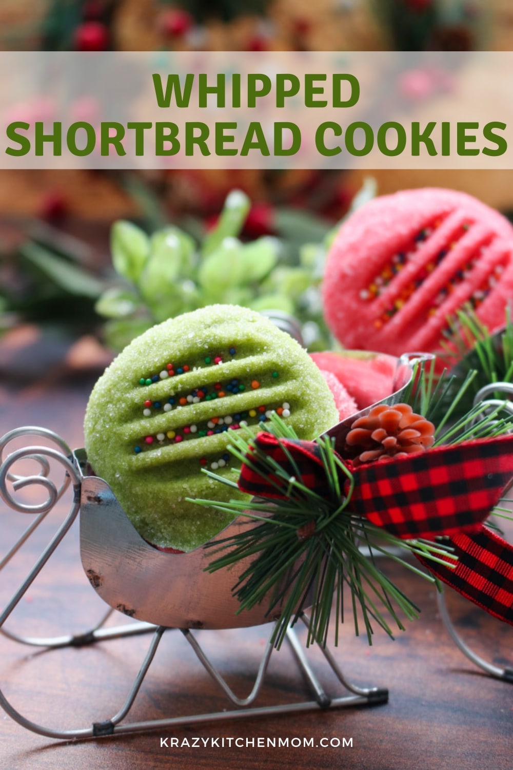 Whipped shortbread cookies are a delicate, buttery delight with a light, airy texture that creates a melt-in-your-mouth experience. via @krazykitchenmom