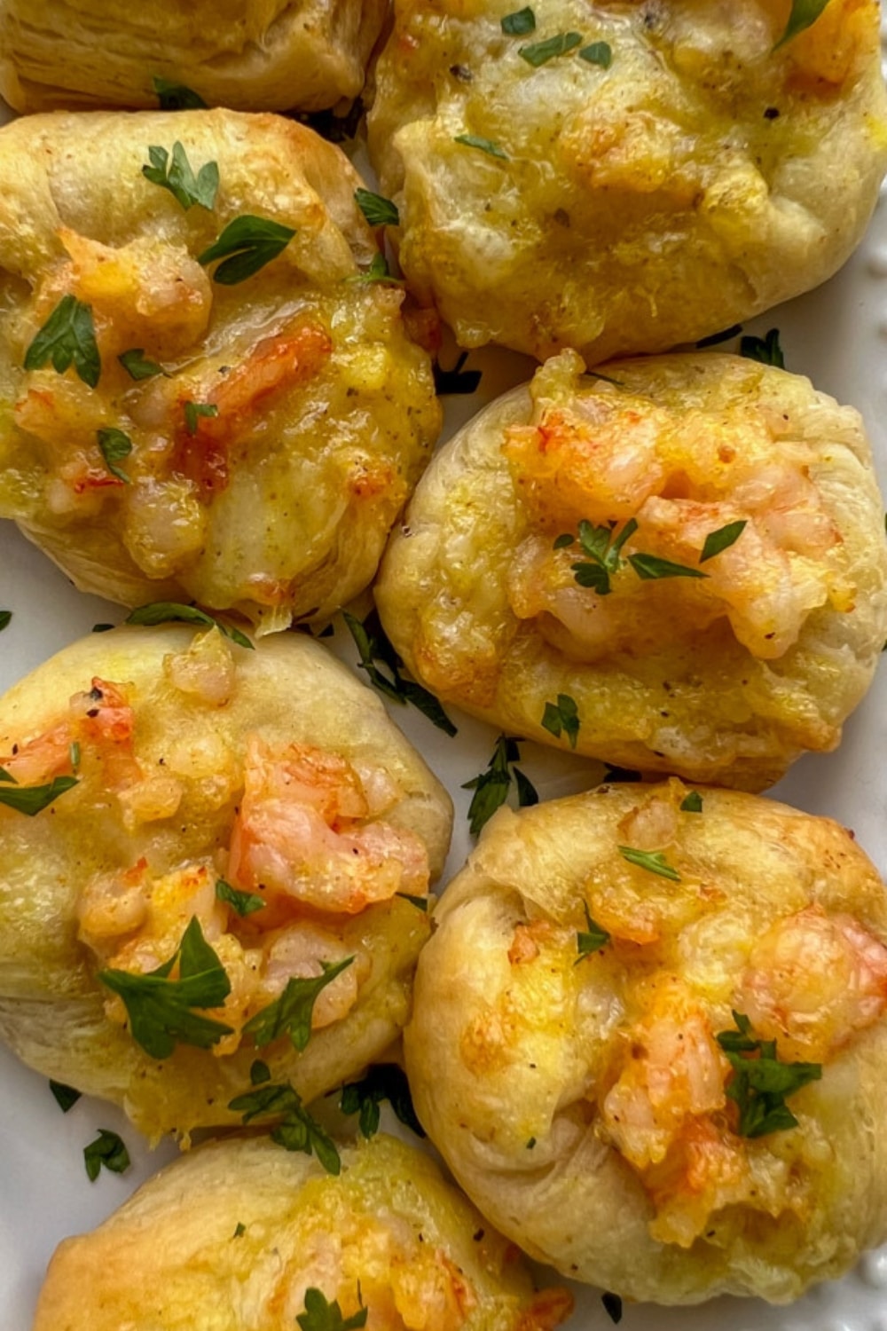 close up curried shrimp toast appetizer