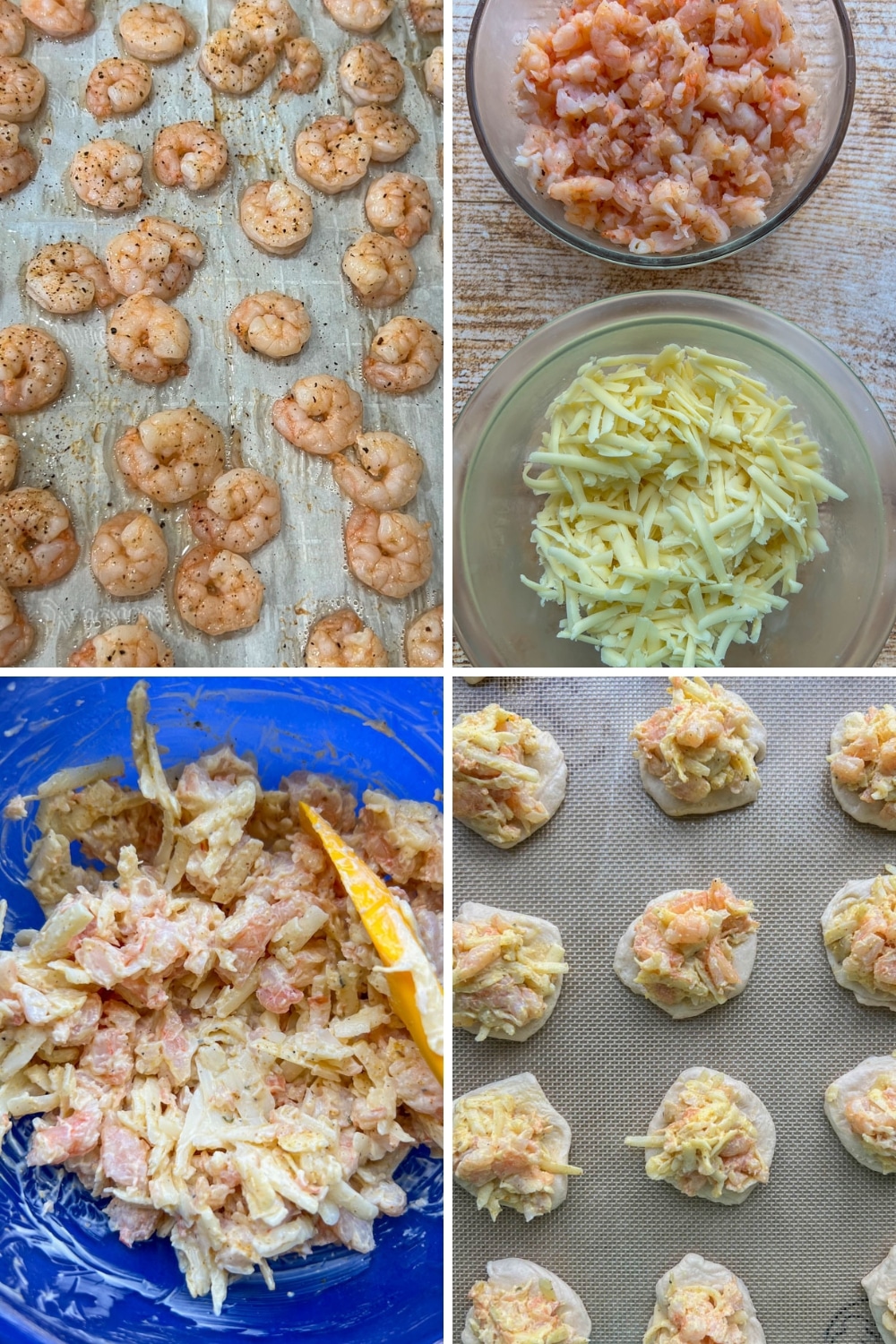 4 photos of how to make shrimp toast appetizer