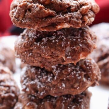 Stack of Rocky Road Chocolate Cookies