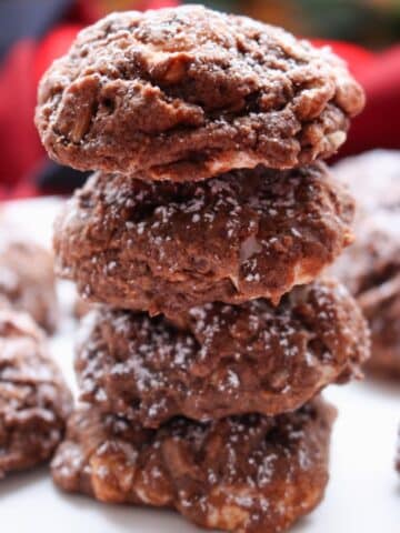 Stack of Rocky Road Chocolate Cookies