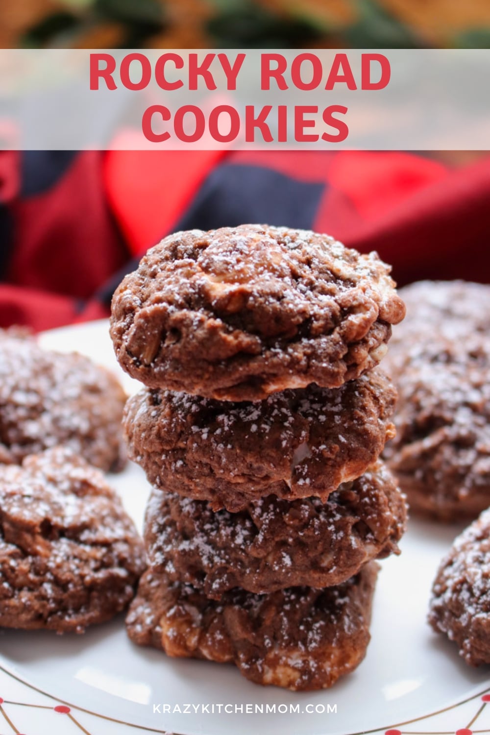 These cookies are fudgy, chewy, thick, and super chocolatey. They are filled with marshmallows, almonds, and chocolate chips.  via @krazykitchenmom