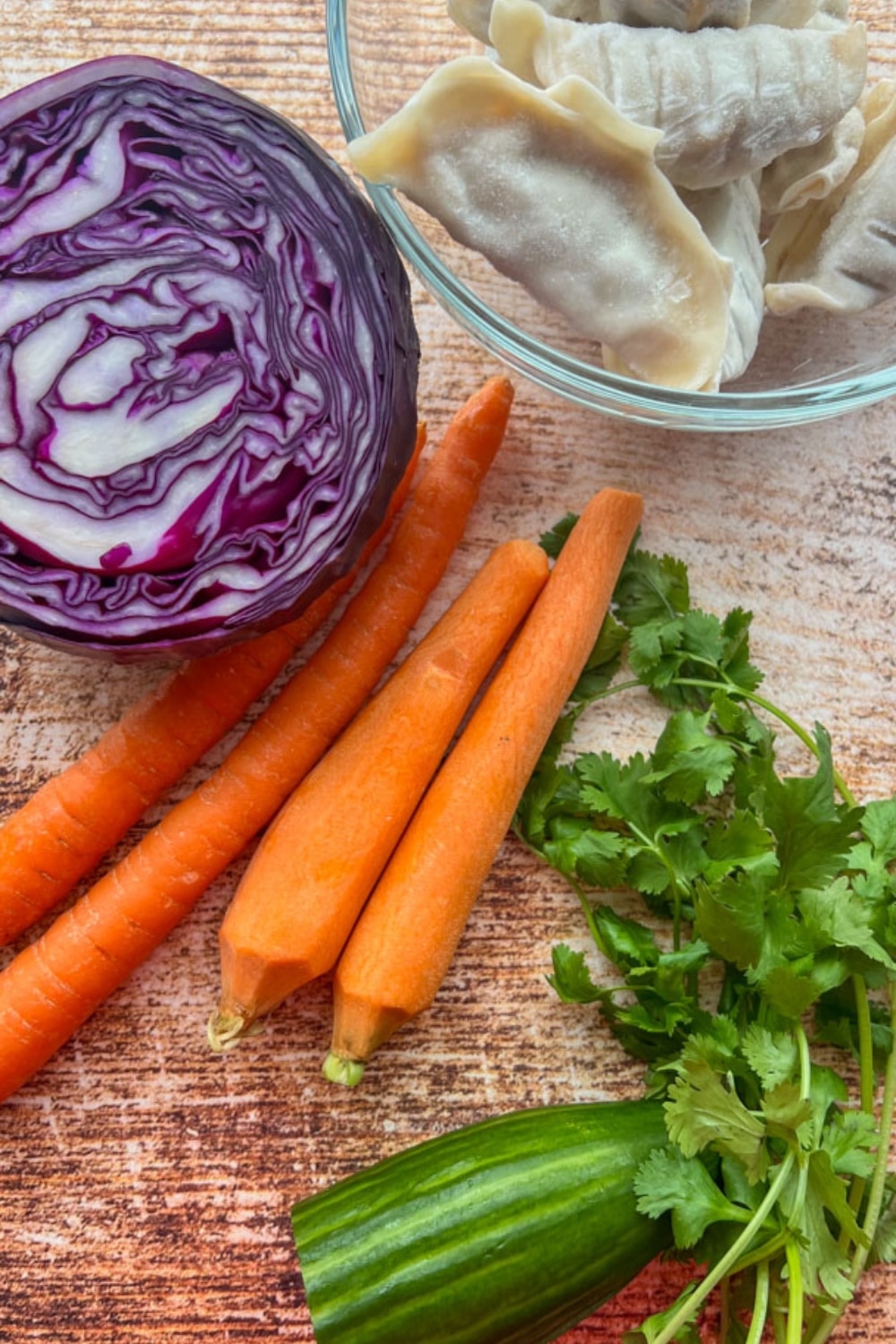 ingredients to make Asian Dumpling Salad