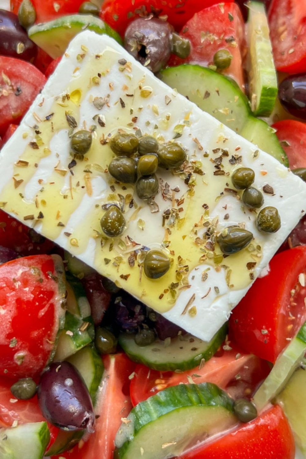 close up of Greek Feta Salad