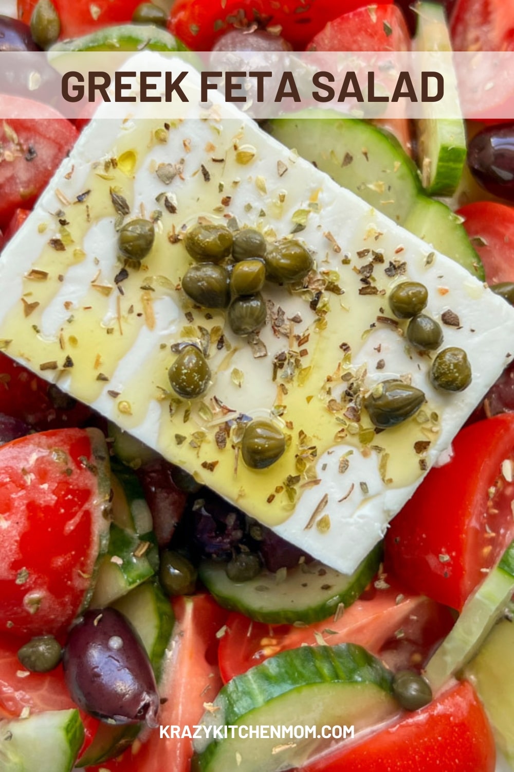 Bright, refreshing, and packed with Mediterranean flavors, this Greek Feta Salad is the perfect combination of crisp veggies, tangy feta, and a zesty dressing. via @krazykitchenmom