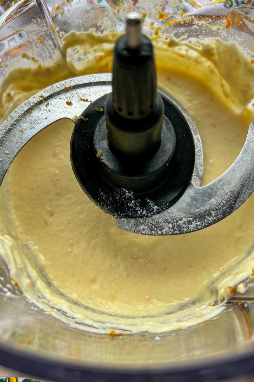 orange and honey ricotta mixture in food processor