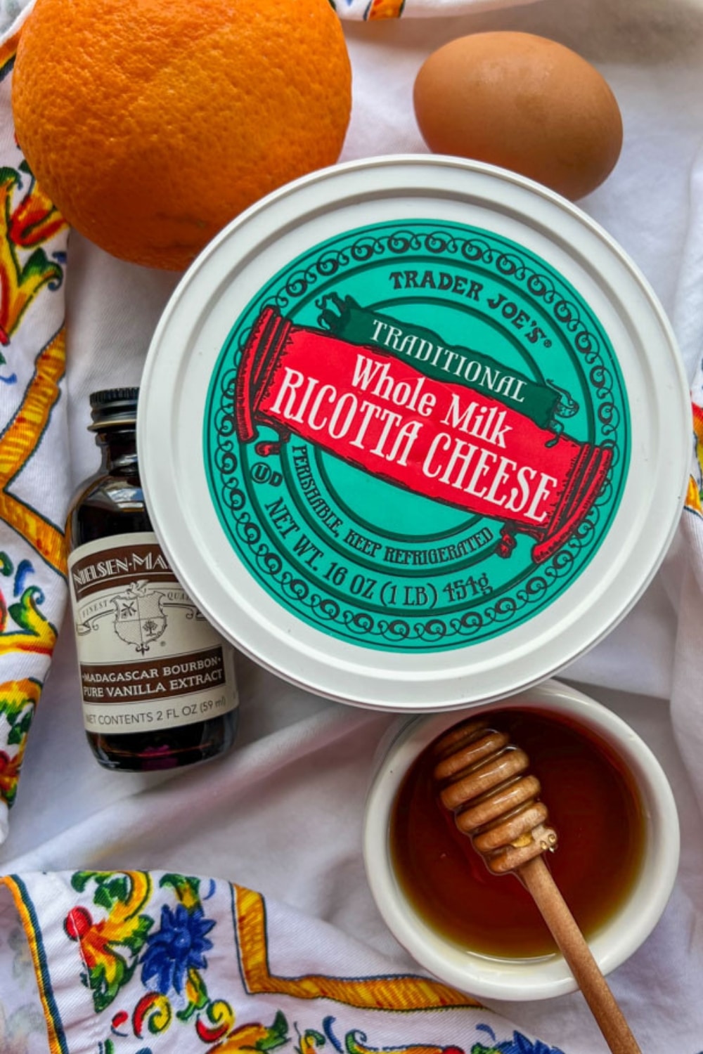 INGREDIENTS NEEDED TO MAKE ORANGE HONEY BAKED RICOTTA