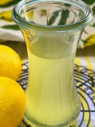 bottle of lemon syrup