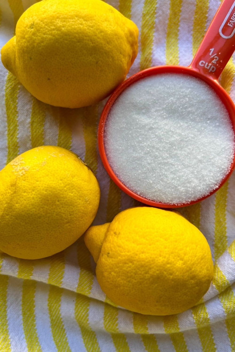 cup of sugar and three lemons