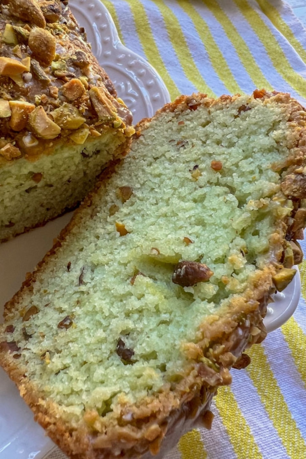 slice of pistachio olive oil bread