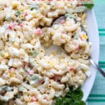 Plate of Amish Macaroni Salad