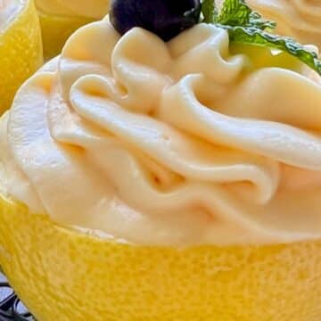 LEMON CHEESECAKE MOUSSE IN A LEMON SHELL