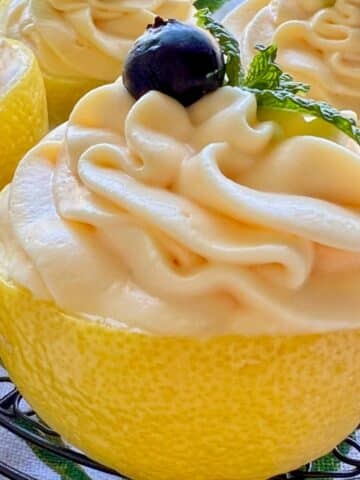 LEMON CHEESECAKE MOUSSE IN A LEMON SHELL
