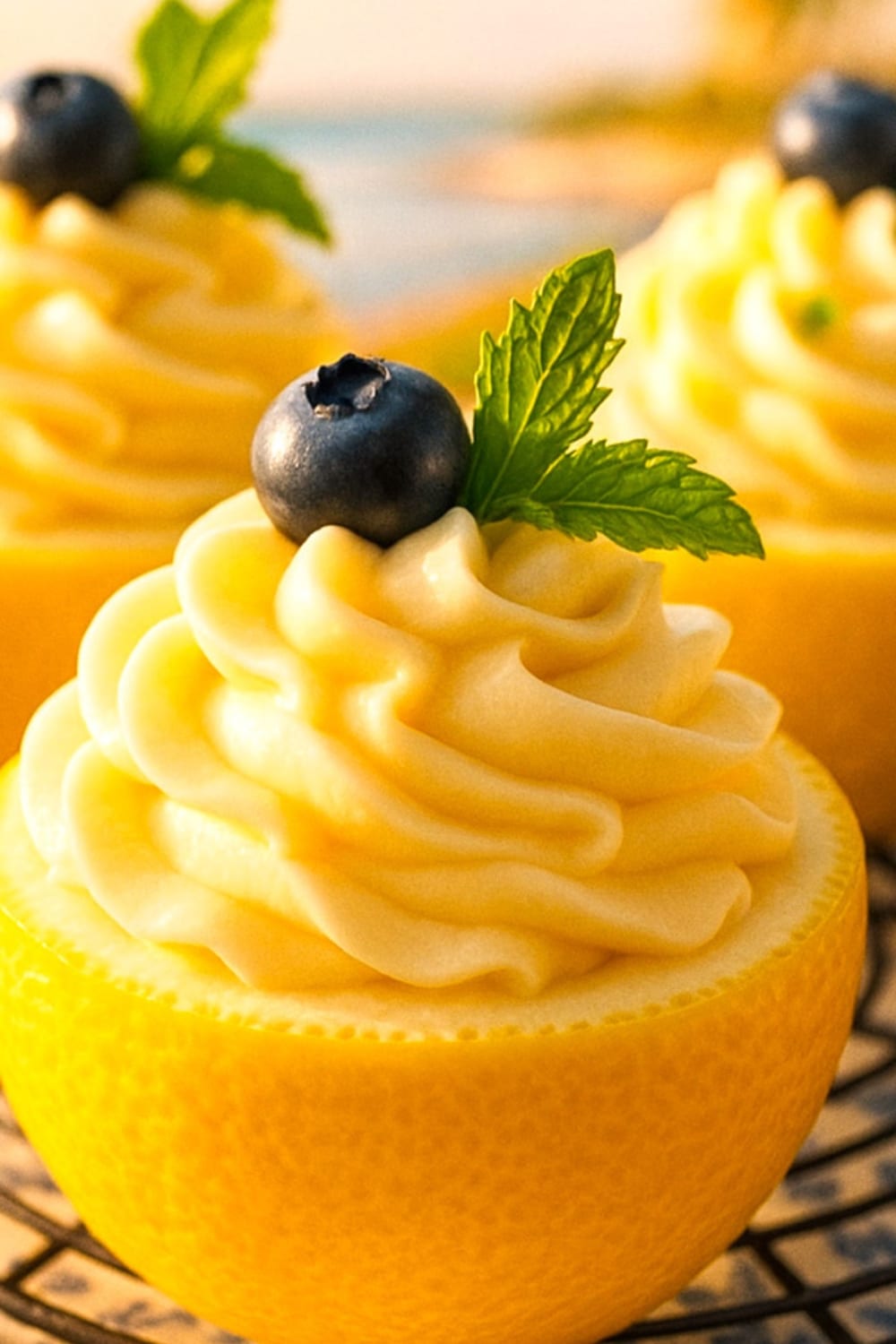 LEMON CHEESECAKE MOUSSE IN A LEMON SHELL